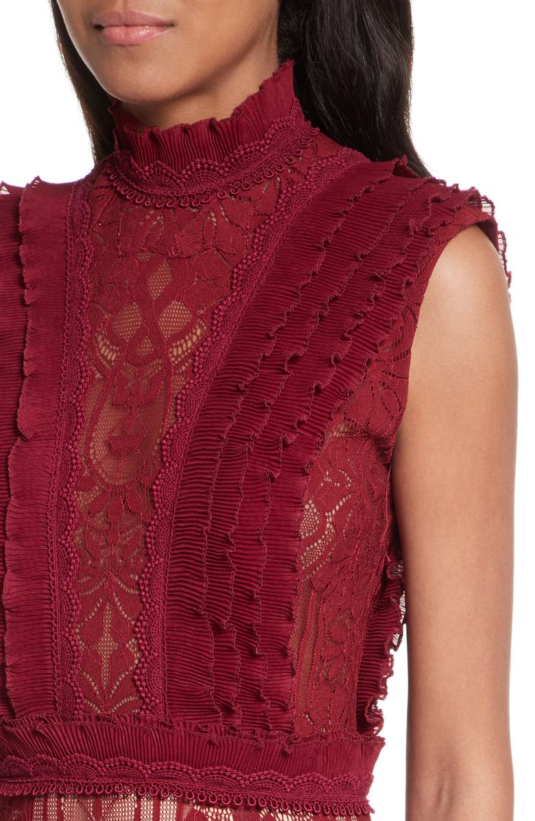 Simkhai Jonathan Simkhai Tower Mesh Lace Ruffled Dress, Alternate, color,