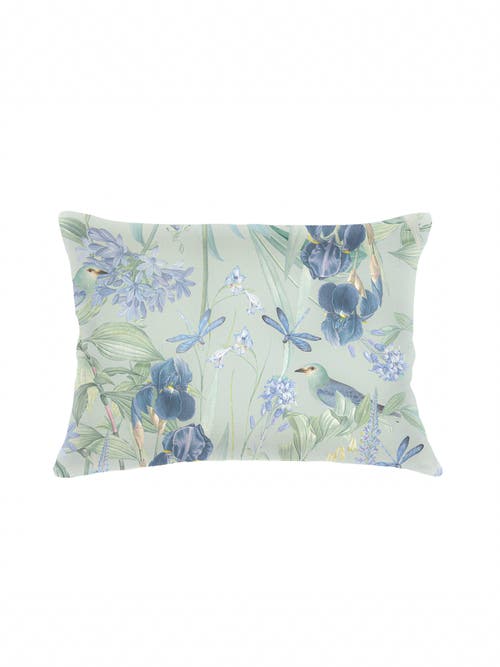 Anaya Tropical Paradise Linen Pillow With Down Insert In Aqua