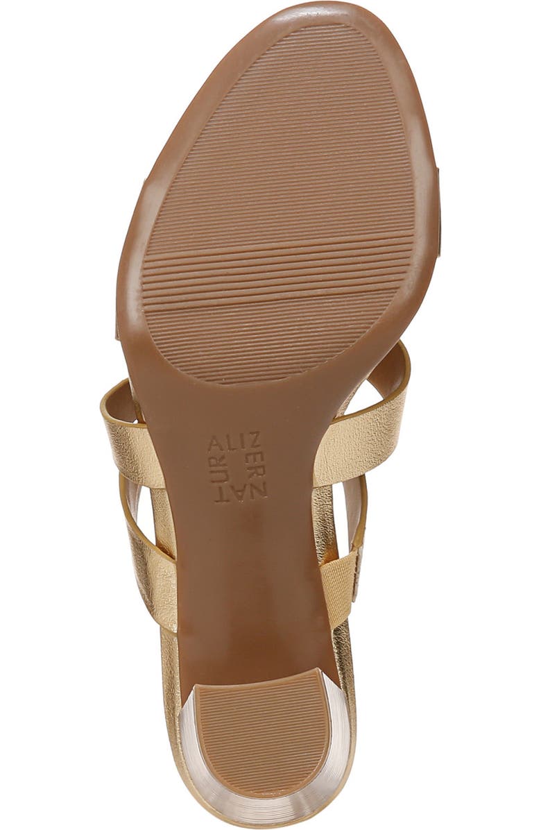 Naturalizer Beaming Block Heel Slide Sandal, Alternate, color, Dark Gold Faux Leather