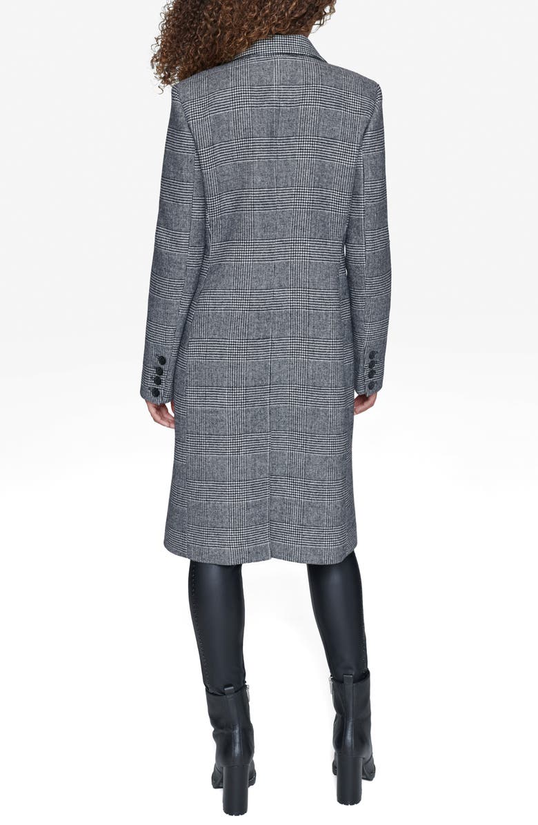 KARL LAGERFELD PARIS Mixed Plaid Wool Blend Coat, Alternate, color, 