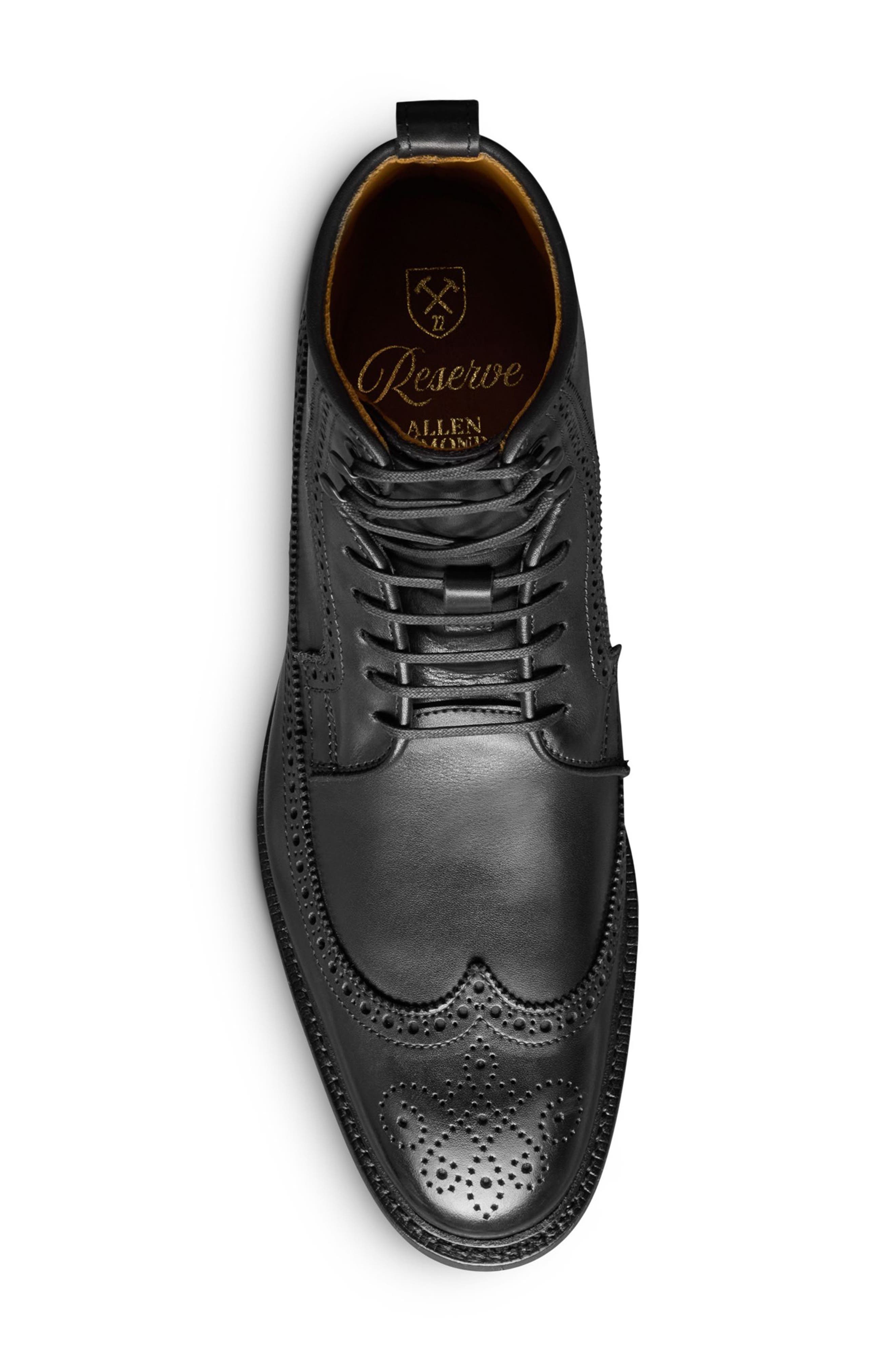 Allen Edmonds Maddox Reserve Wingtip Dress Boot, Alternate, color, Black