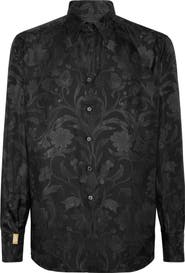 BILLIONAIRE Silk Gold Cut Shirt Baroque Men