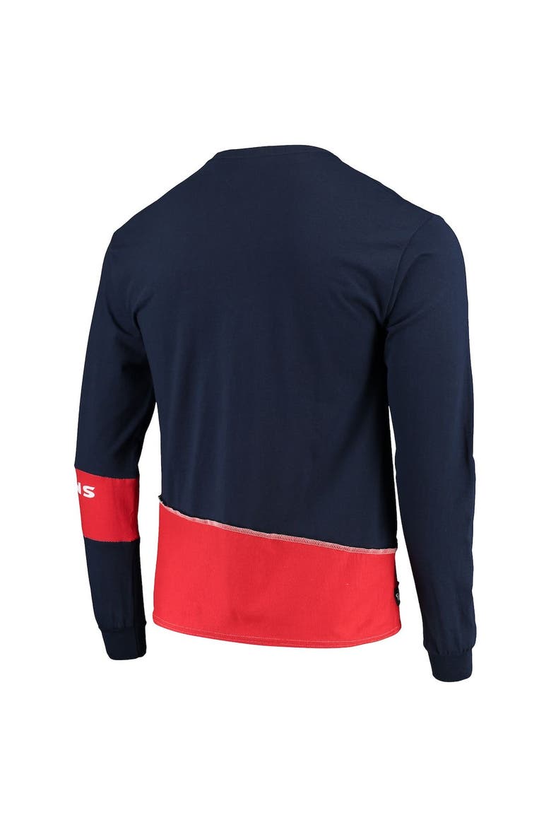 Men's Refried Apparel Navy/Red Houston Texans Sustainable Upcycled Angle Long Sleeve T-Shirt, Alternate, color, Navy