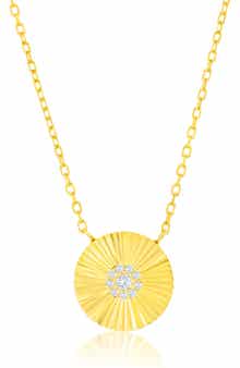 SIMONA Cubic Zirconia Circle Pendant Necklace