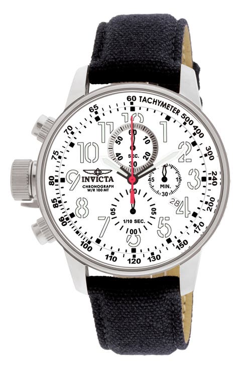 I-Force Chronograph Canvas Strap Watch, 46mm