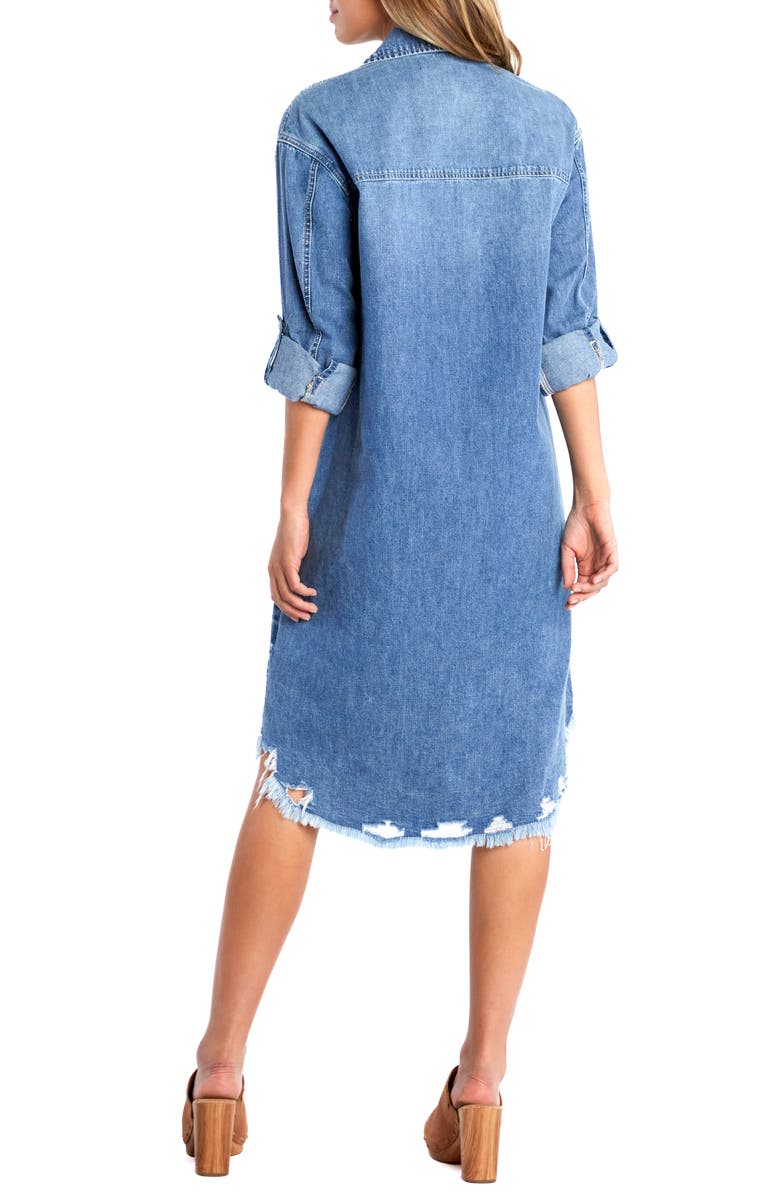 Billy T Heart Pocket Denim Shirtdress, Alternate, color, Vintage Denim