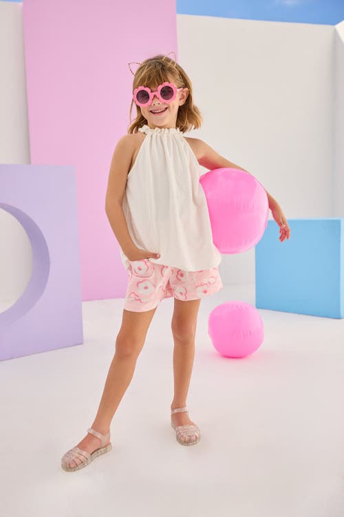 Bisby Kids' Mod Pointelle Tank In White Pointelle