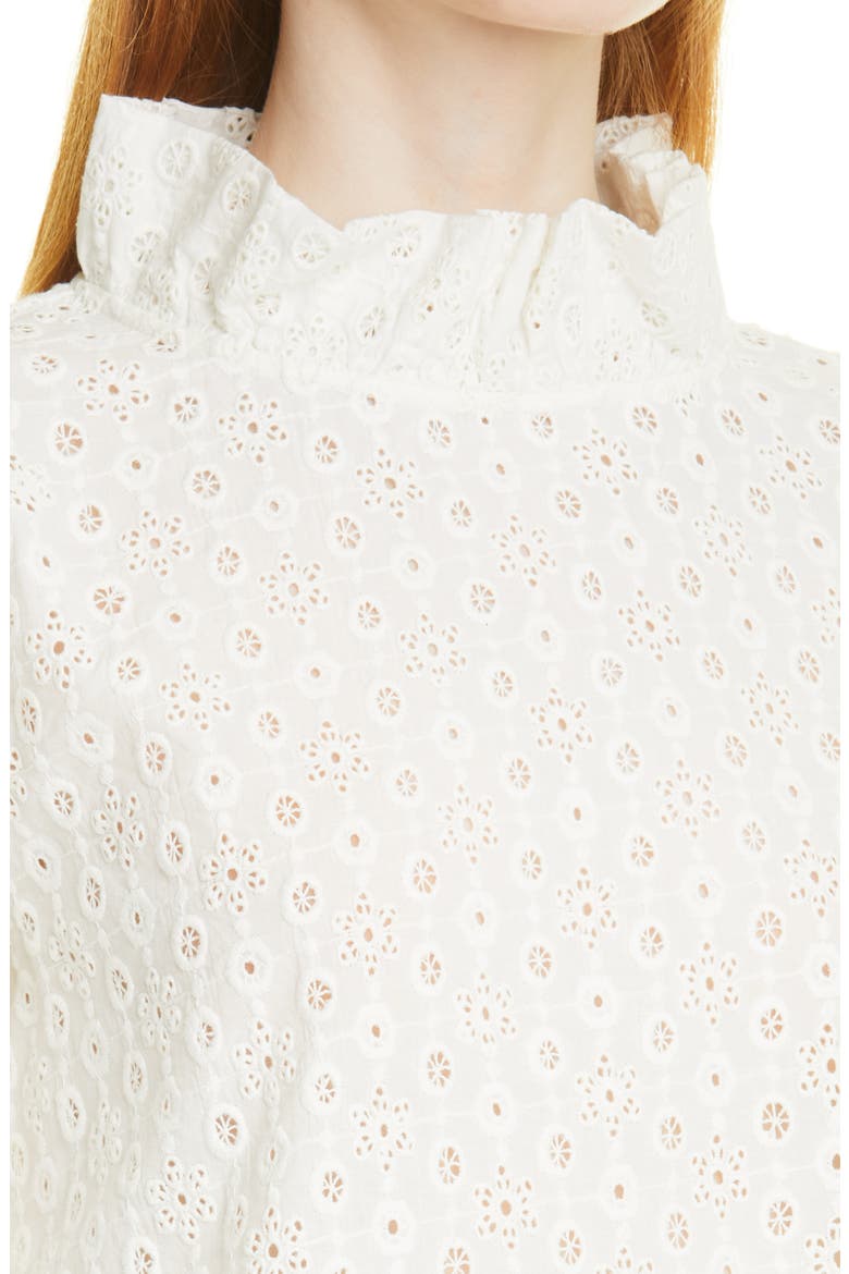 Boyce Eyelet Ruffle Blouse, Alternate, color, IVORY