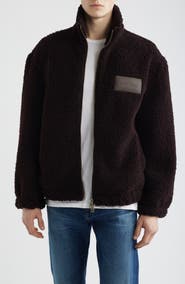 Reiss Mach Graphic High Pile Fleece Jacket