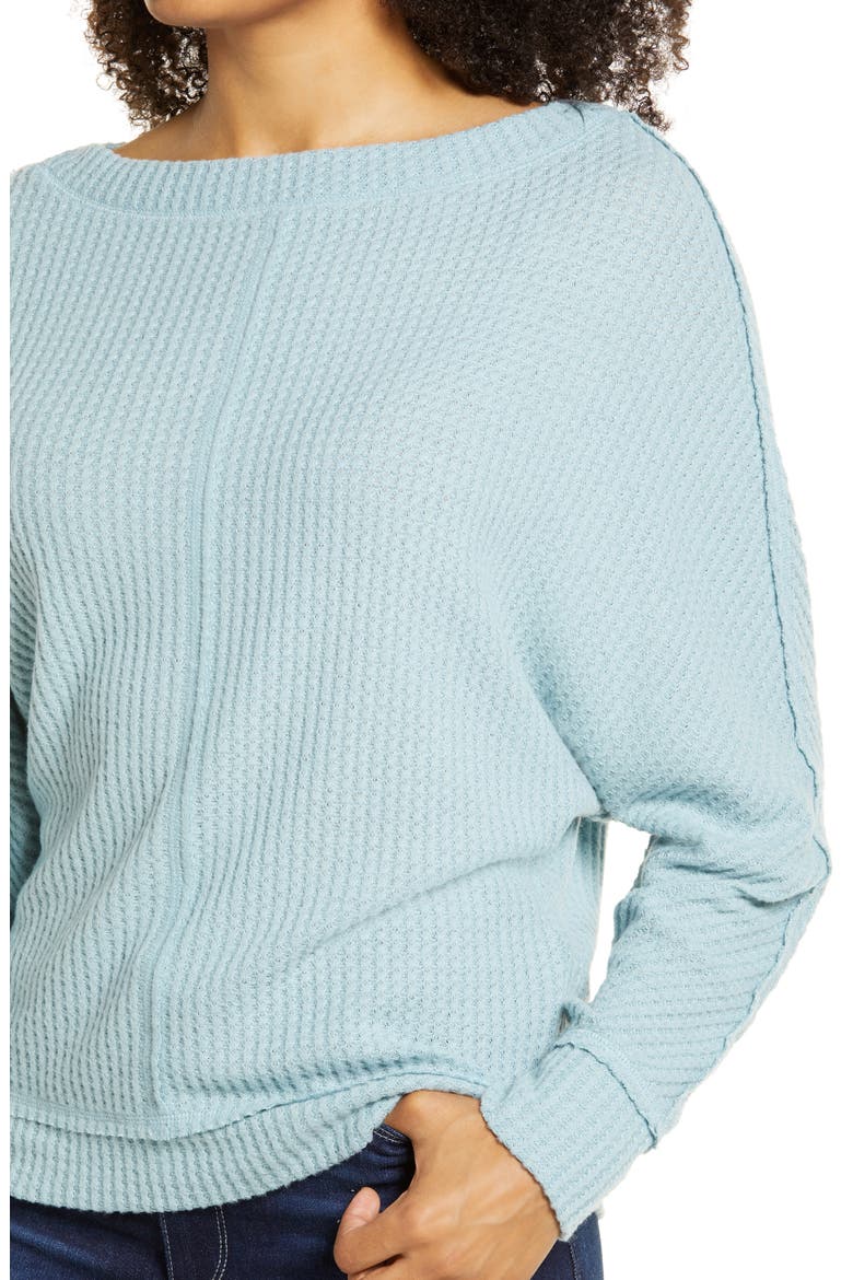 Dolman Sleeve Thermal Top, Alternate, color, BLUE MINERAL