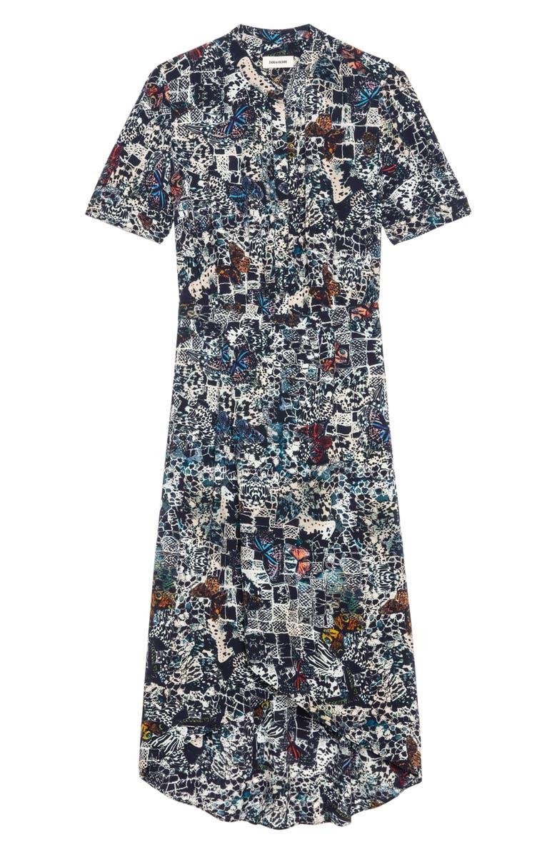 Zadig & Voltaire Rimaz Soft Butterflies Short Sleeve Shirtdress, Alternate, color,