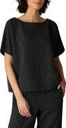 Eileen Fisher Bateau Neck Dolman Sleeve Striped Top