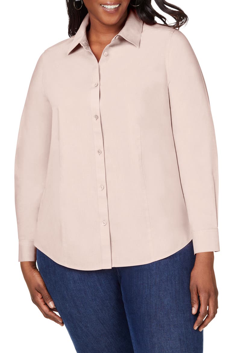 Dianna Non-Iron Button-Up Shirt, Main, color, BIRCH WOOD