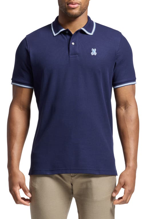 Psycho Bunny Foxton Piqué Polo in Evening Blue 