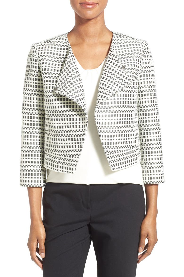 Asymmetrical Crop Tweed Jacket, Main, color, OLIVE TERRACE TWEED