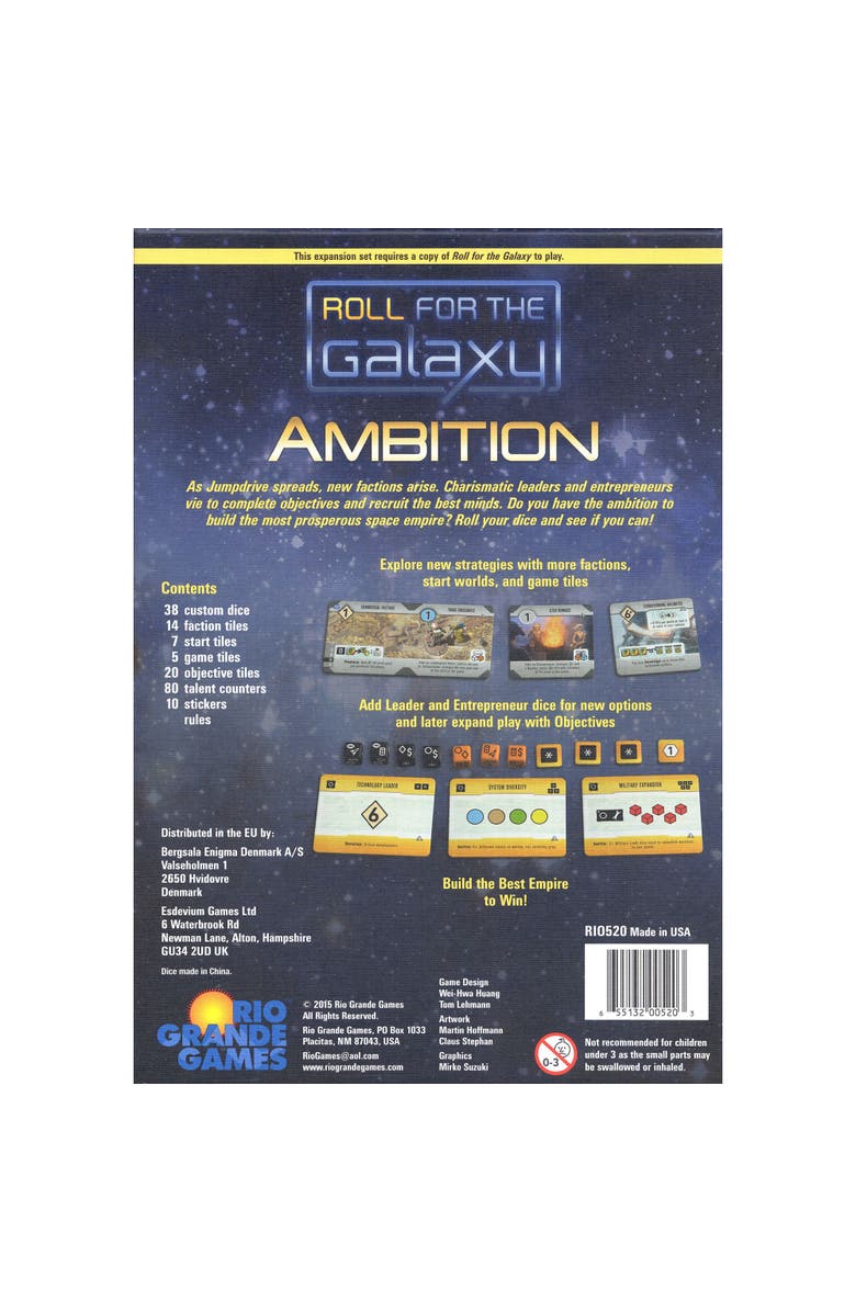Rio Grande Games Roll for The Galaxy Board Game Ambition Expansion, Alternate, color, 