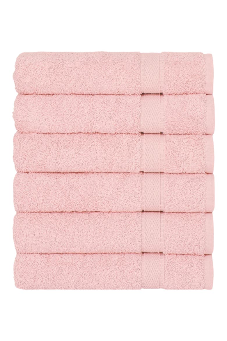Sinemis Terry Hand Towels - Set of 6, Main, color, PINK