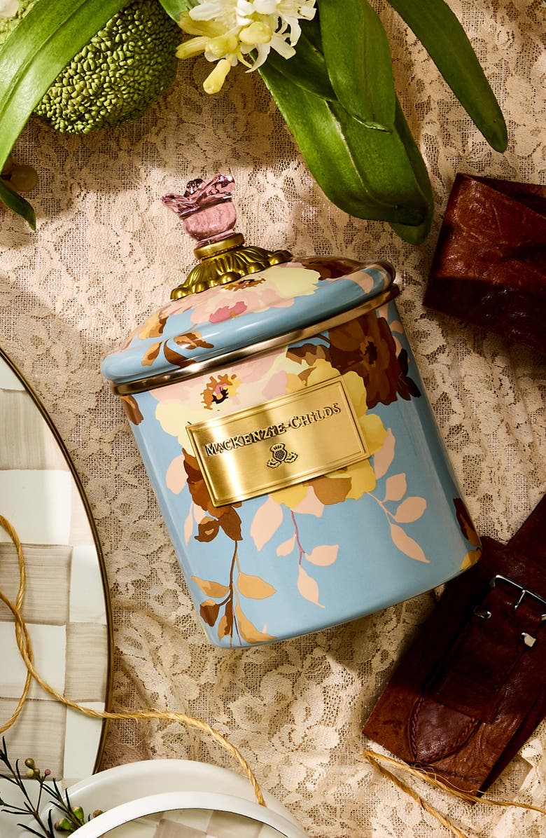 MACKENZIE CHILDS Wild Rose Slate Small Canister, Alternate, color, Blue