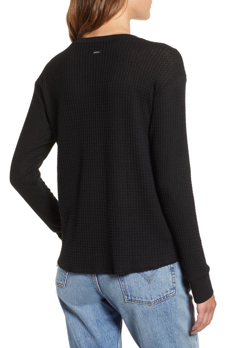 RVCA Cited Waffle Knit Pullover Top, Alternate, color, 