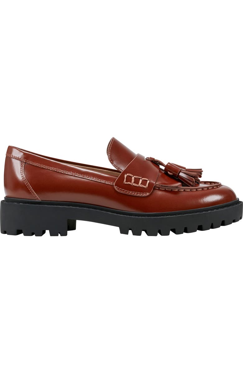 Marc Fisher LTD Ozzie Kiltie Lug Loafer, Alternate, color, Medium Brown