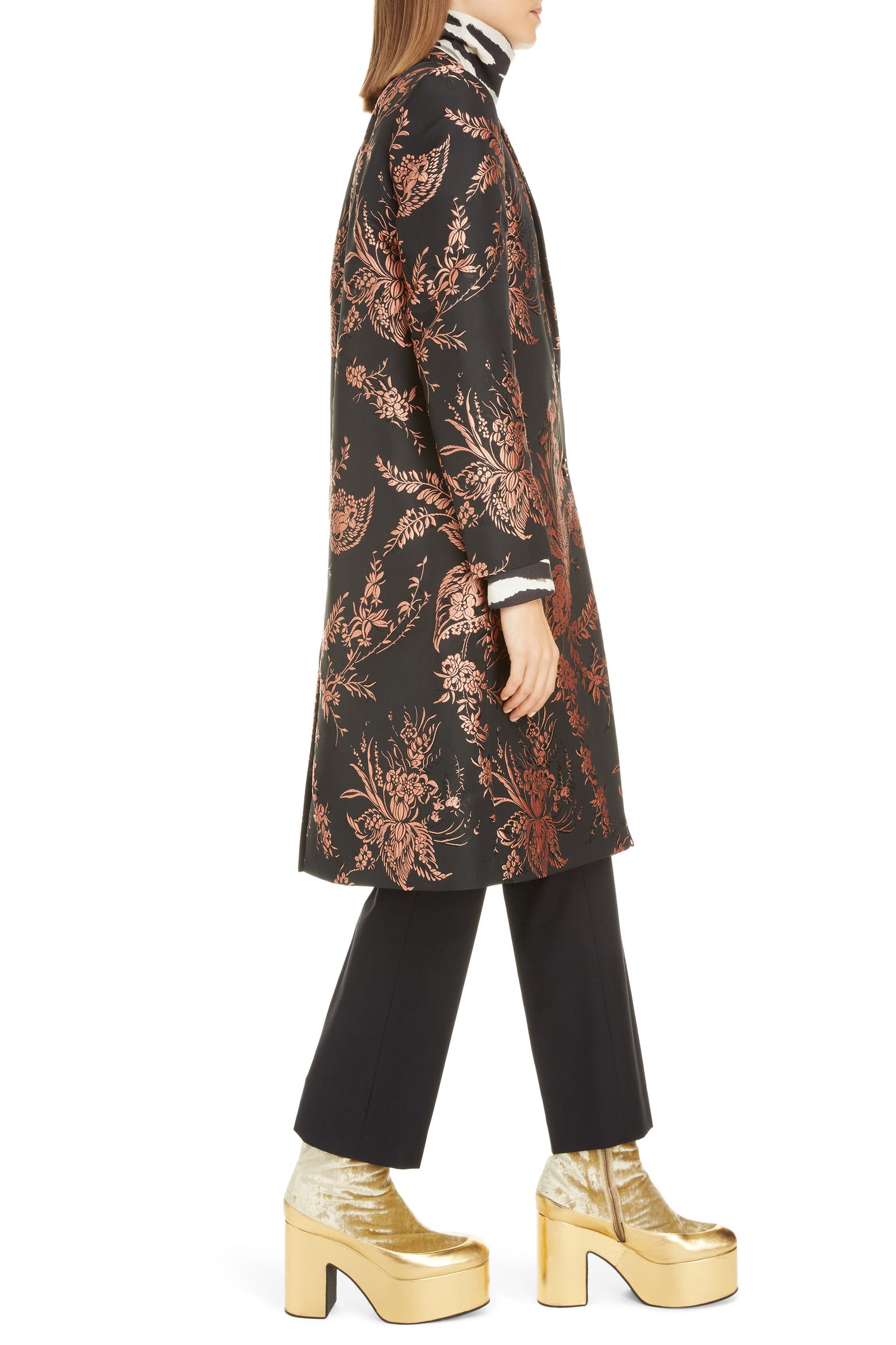 Modern Rococo Colors Dries Van Noten Floral Jacquard Coat (Women) | Nordstrom