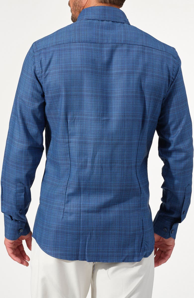 STUDIO GARNET LOS ANGELES Textured Cotton Button-Up Shirt, Alternate, color, Marine