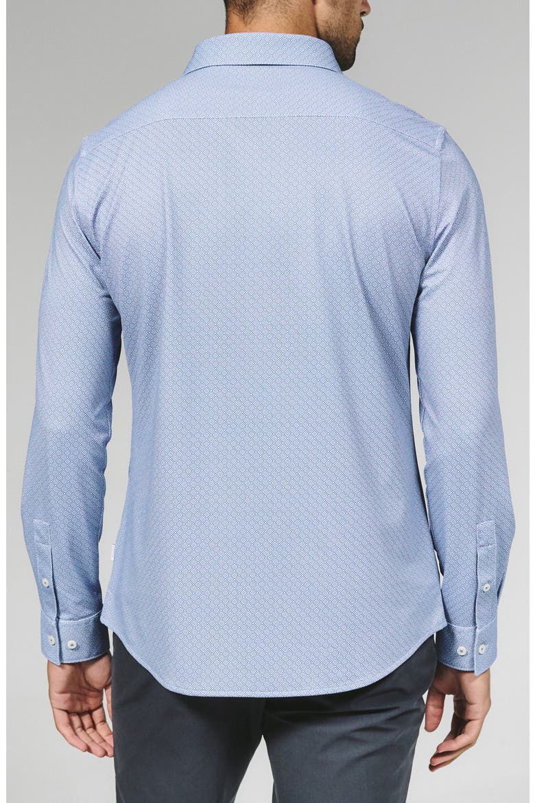 Wilhelm Geo Print Wrinkle Resistant Performance Button-Up Shirt, Alternate, color, DUSTY BLUE