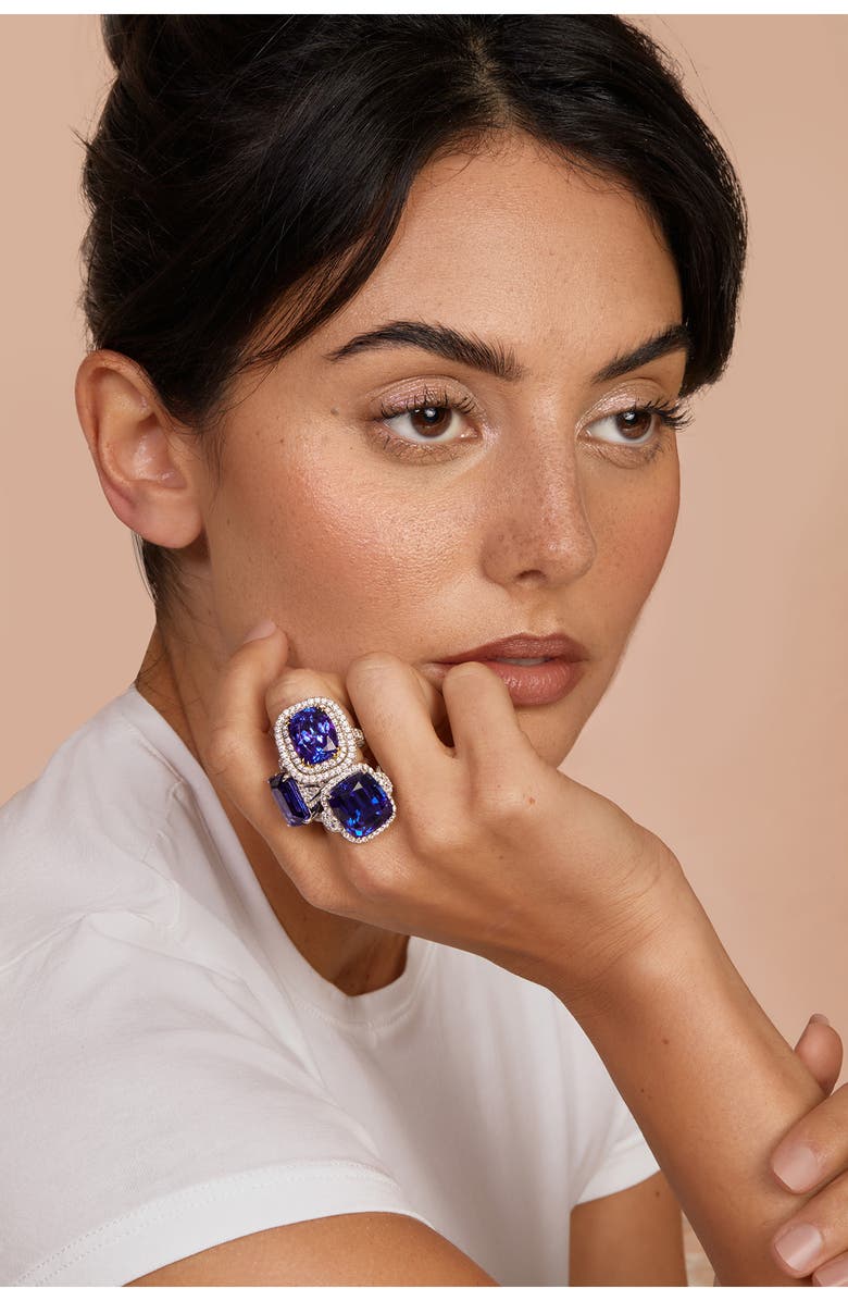 Bony Levy Collectors Diamond & Tanzanite Statement Ring, Alternate, color, 18K Yellow Gold