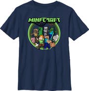 MINECRAFT Boy's Minecraft Heroes and Mobs Graphic T-Shirt