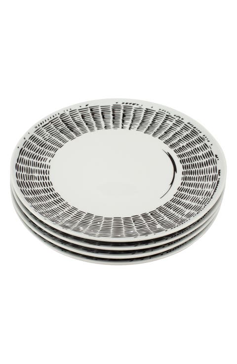 Line Drawing Set of 4 Dinner Plates