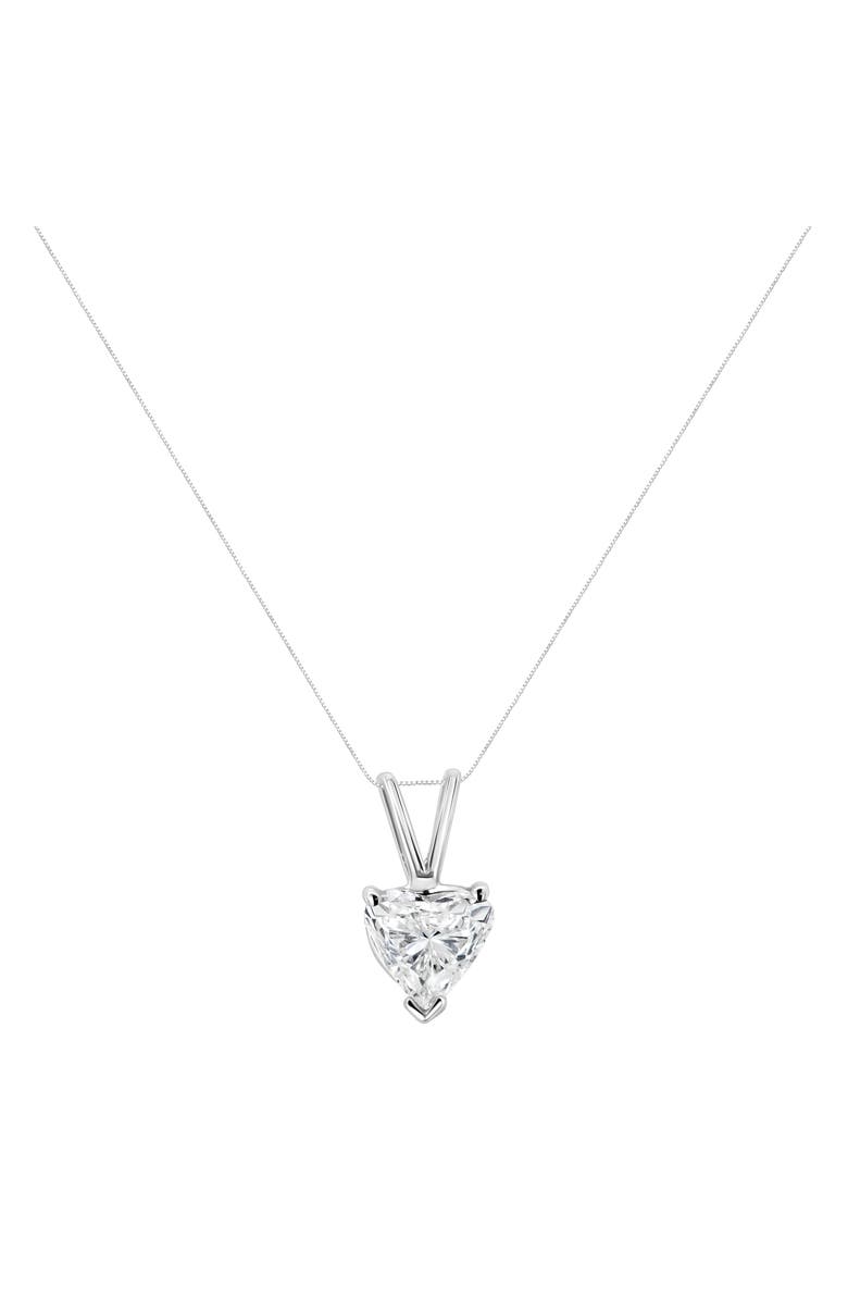Haus of Brilliance 14K White Gold 3/8 Cttw Heart-Shaped Diamond Classic Solitaire Pendant Necklace, Alternate, color, White