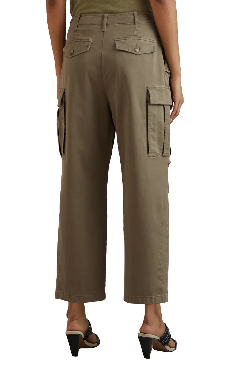 Reiss Indie Stretch Twill Ankle Cargo Pants, Alternate, color, Khaki