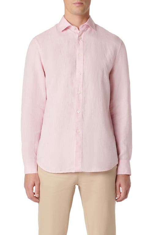Bugatchi Axel Linen Button-Up Shirt in Pink  product