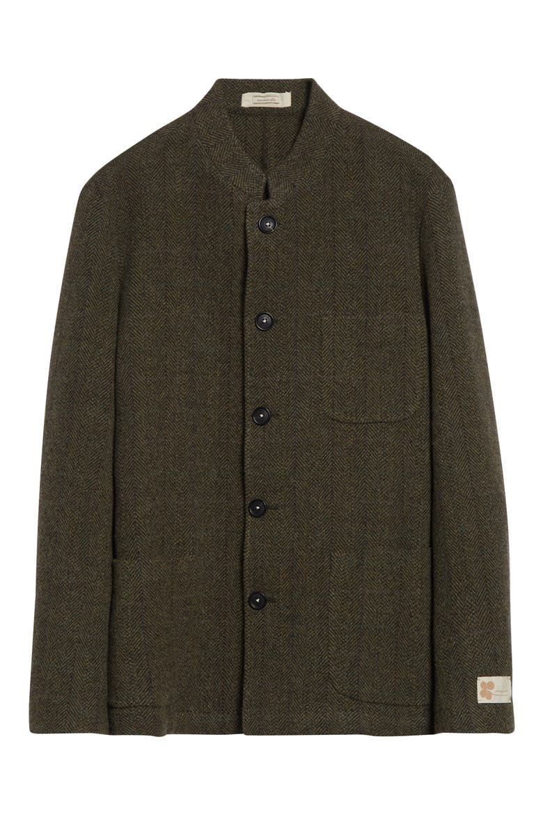 Wool Herringbone Nehru Jacket, Alternate, color, OIL