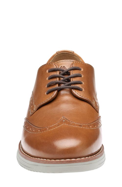Johnston & Murphy Kids' Upton Wingtip Derby In Tan Full Grain