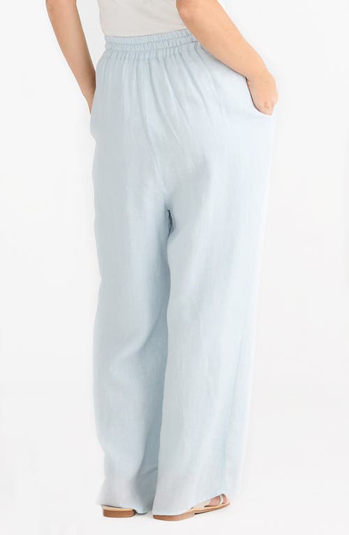 Shop Brave + True Brave+true Sunny Days Wide Leg Linen Pants In Sky