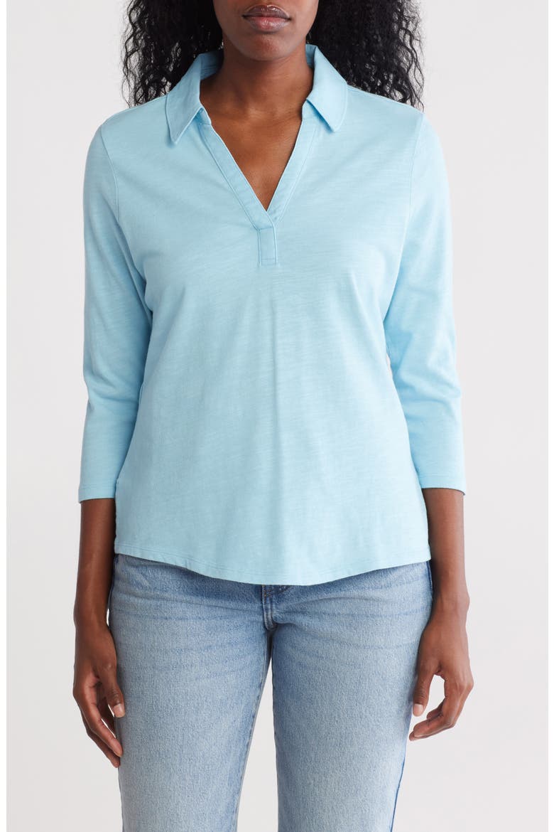 Ashby Isles Cotton Jersey Popover Top, Main, color, RHYTHM BLUE