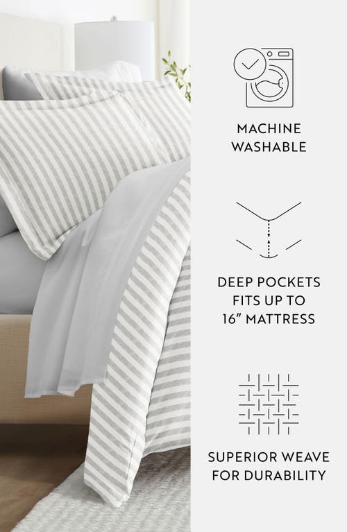 Homespun Bundle Duvet Set In Light Gray Stripe
