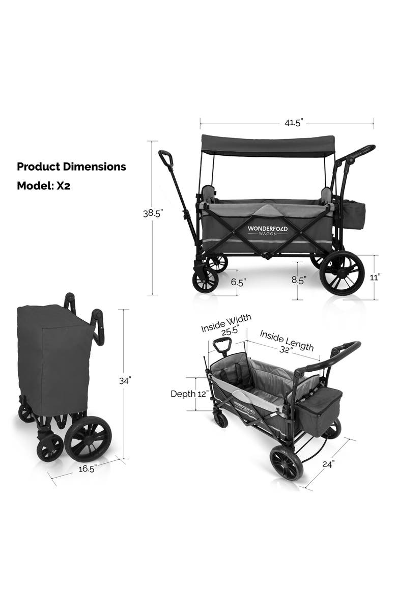 WonderFold 2-Seater Wagon Stroller, Alternate, color,