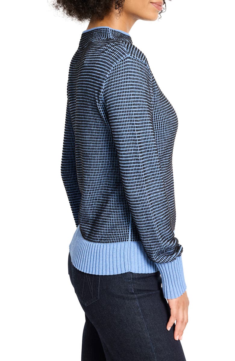 NIC+ZOE Mock Neck Pixel Knit Sweater, Alternate, color, Blue Multi