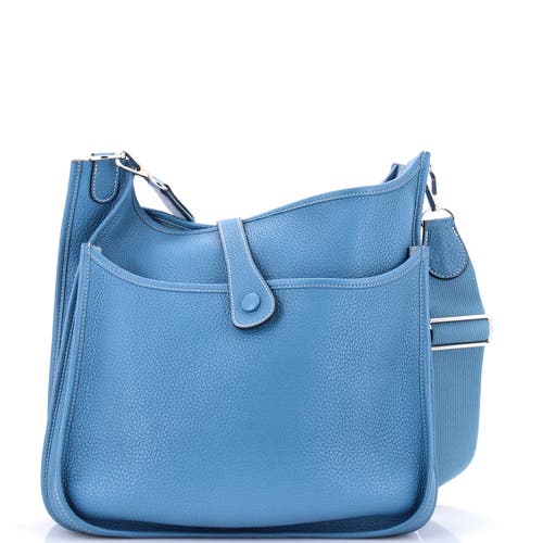 Pre-owned Hermes Hermes Evelyne Bag Gen Iii Clemence Gm In Blue