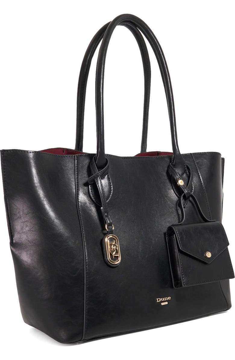 Dune London Dexterities Faux Leather Tote Bag, Alternate, color, Black