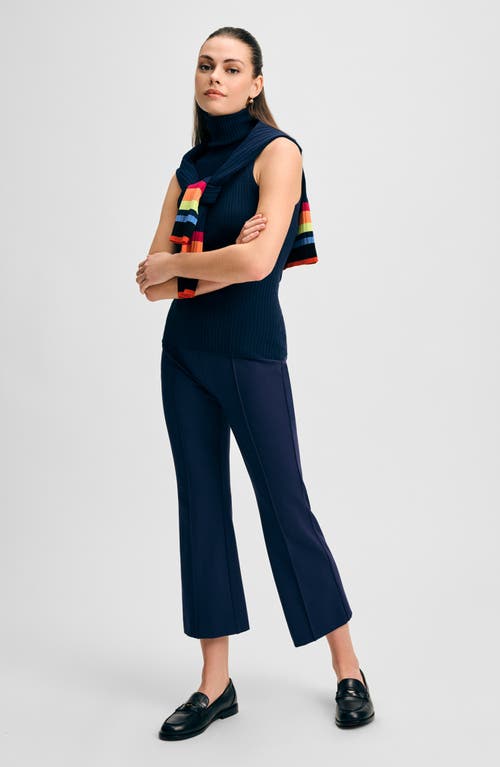 Isaac Mizrahi New York Ponte Ankle Kick Flare Pants In Navy