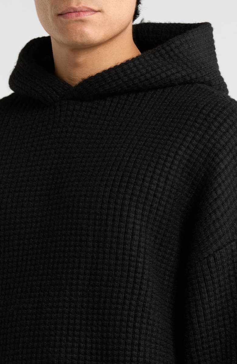Fear of God Essentials '90s Waffle Knit Hoodie, Alternate, color, Vintage Black