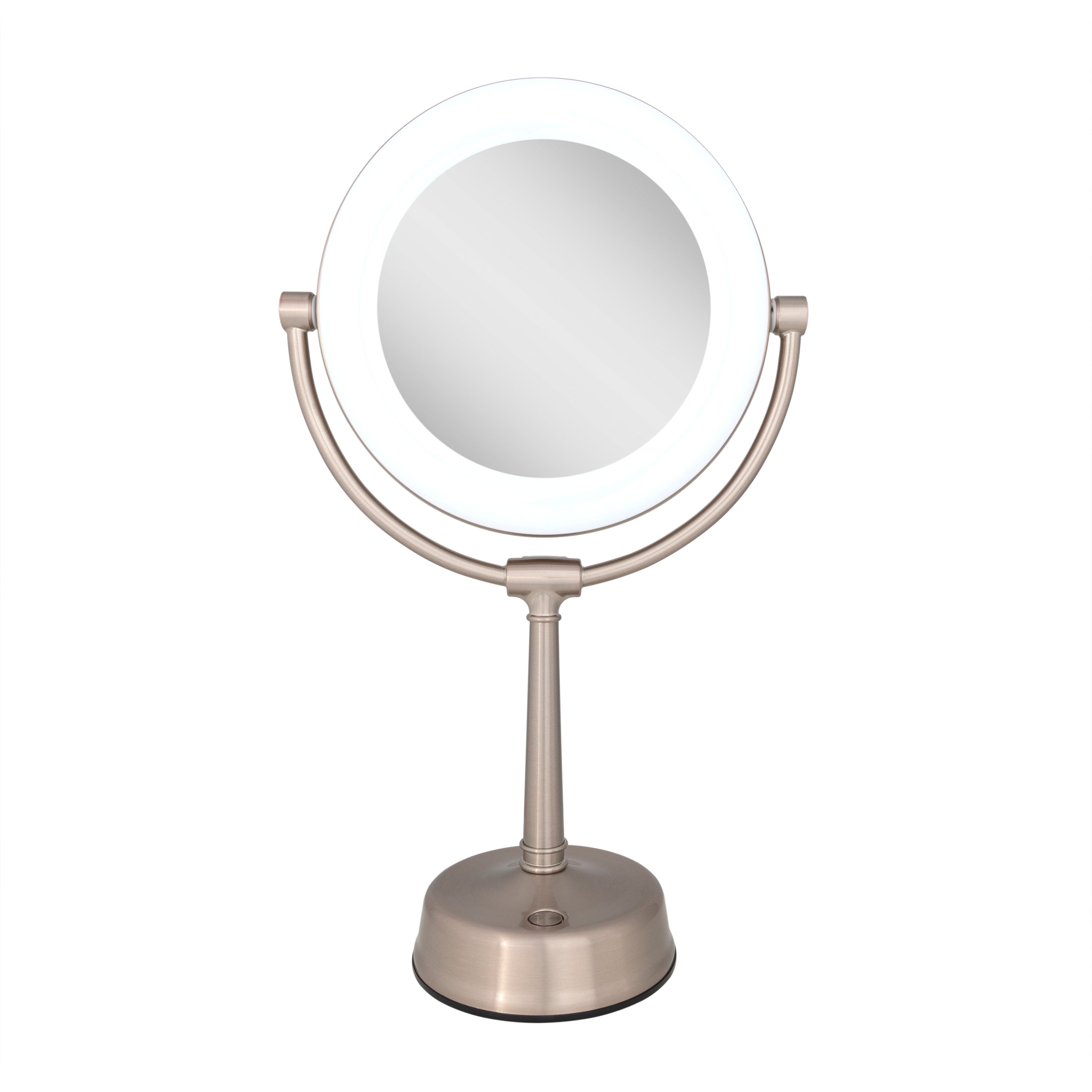 Zadro Lexington Lighted Makeup Mirror with 10X/1X Magnification in Rose Gold 