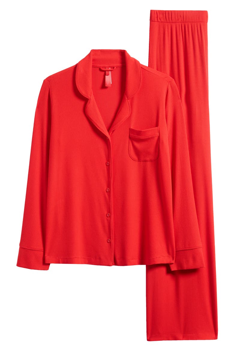 Soft Lounge Rib Sleep Set, Alternate, color, CHERRY