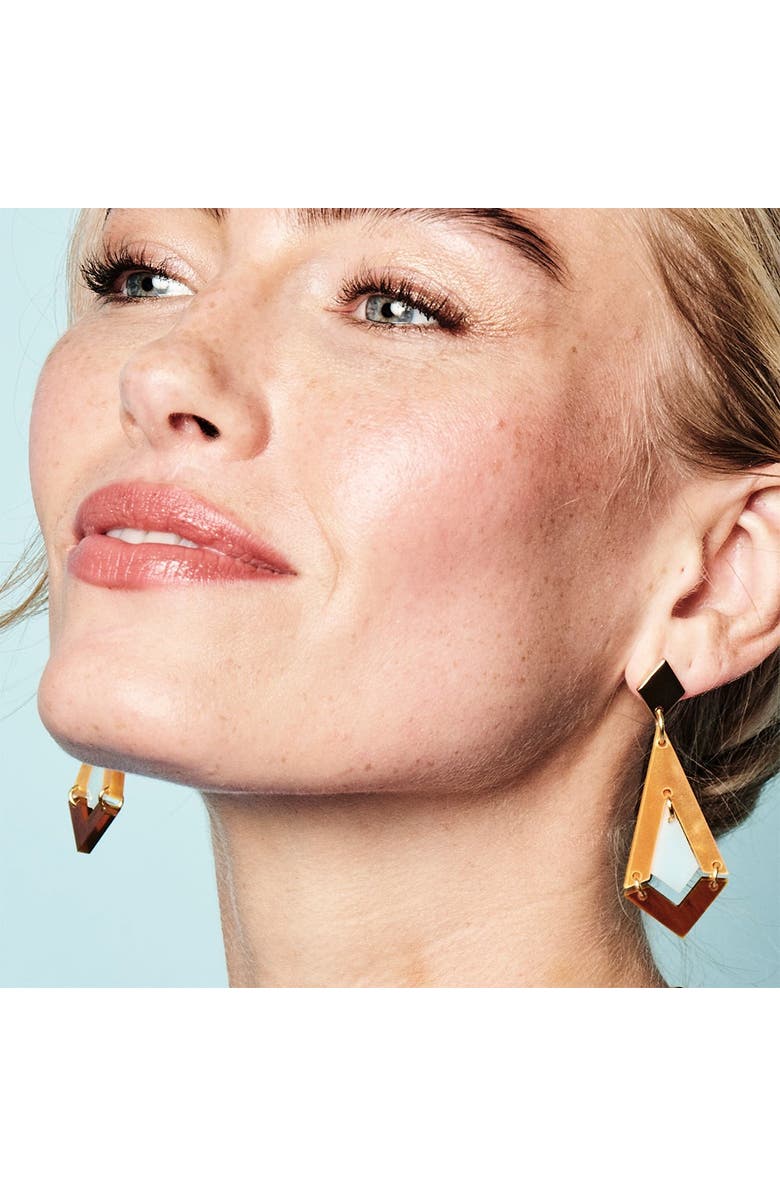 Toolally Art Deco Diamond Drops - Orange Pearl, Island Blue & Tortoiseshell, Alternate, color, Orange Pearl