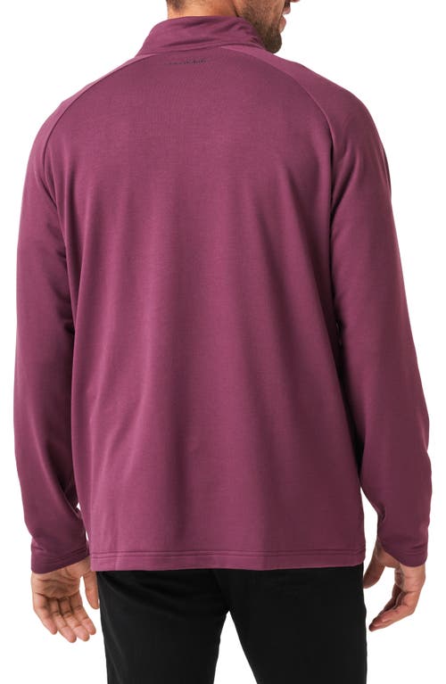 Travismathew Valiant Quarter Zip Pullover In Mauve Wine