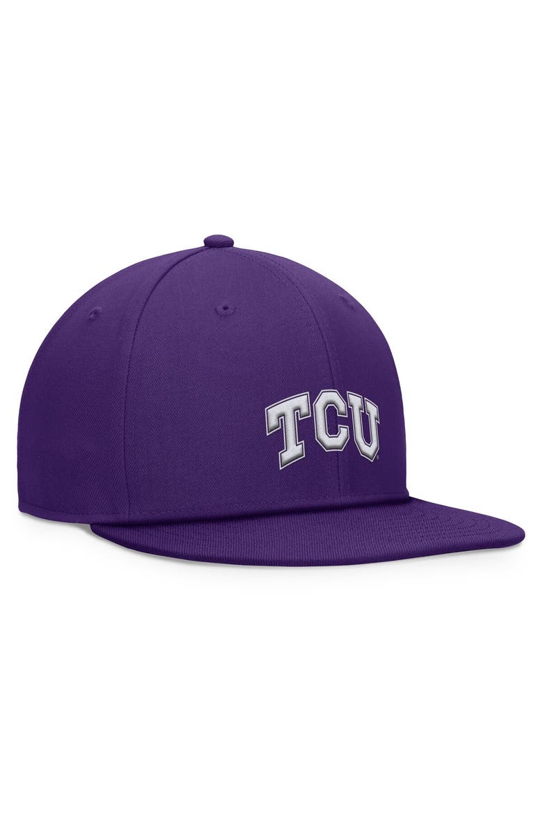 TOP OF THE WORLD Men's Top of the World Purple TCU Horned Frogs Fundamental Snapback Hat, Alternate, color, Purple