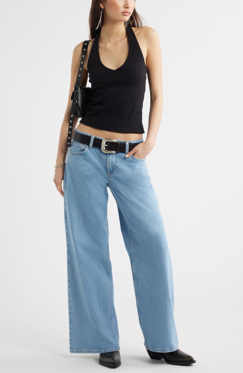 BP. V-Neck Knit Halter Top, Alternate, color, Black